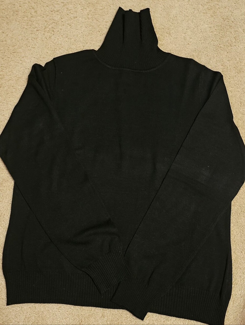 Chadwicks Women's Black Turtleneck Sweater - Ribbed Collar XL